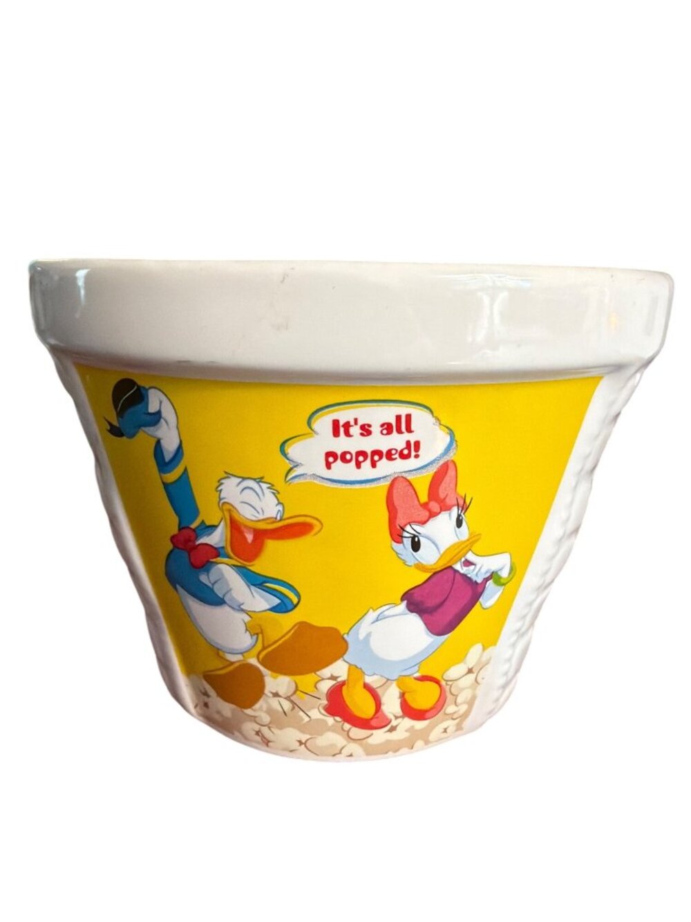 Disney Mickey Friends Ceramic Popcorn Bowl Dishwasher Microwave Safe Goofy 4"